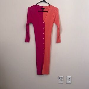 BCBG Paris, duo color sweater dress. Size small